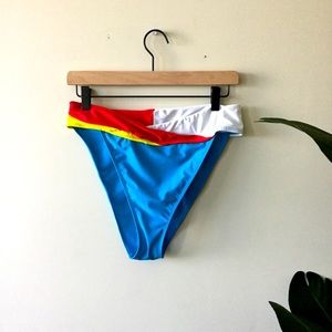 Color block High-waisted Bikini Bottoms NWOT